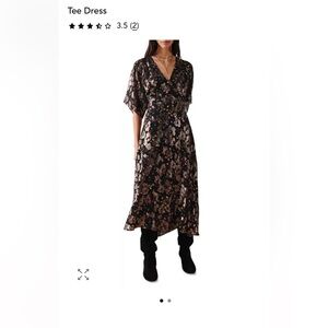 ba&sh Elegant Black and Gold Floral Maxi Dress